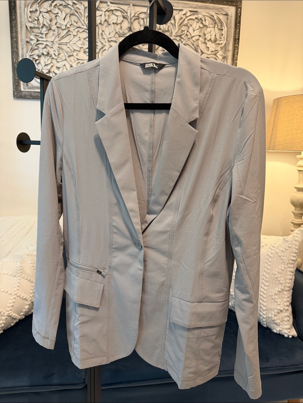 Eddie Bauer Light Gray Men's Single-Button Blazer